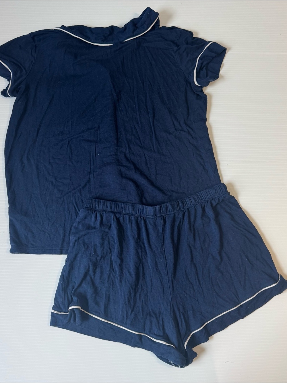 Stars Above Navy Blue Beautifully Soft 2-Piece Pajama Short Set Loungewear S - Picture 4 of 6